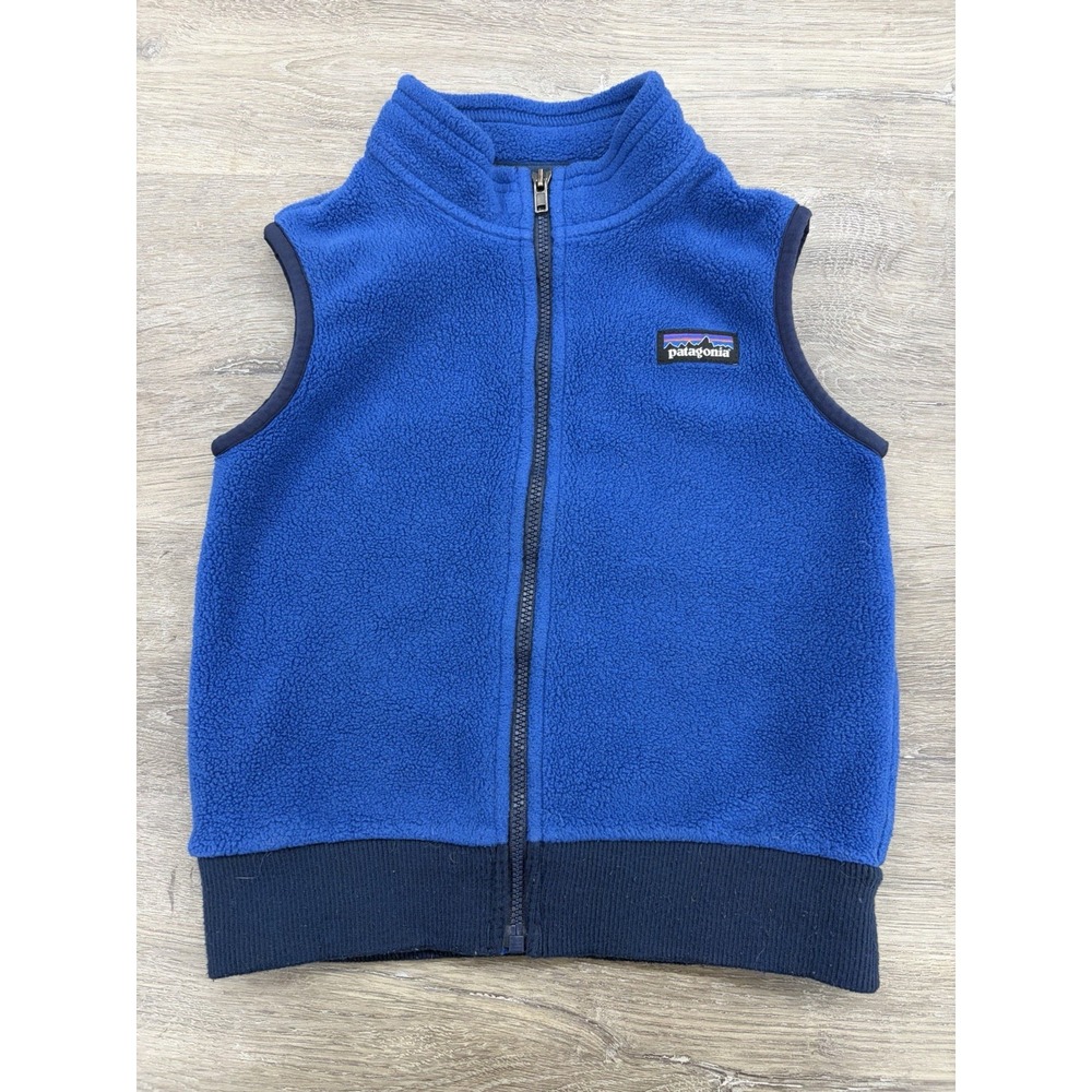 Patagonia Synchilla Fleece Vest Blue Full Zip Toddler Size 3T Outdoor Gorpcore